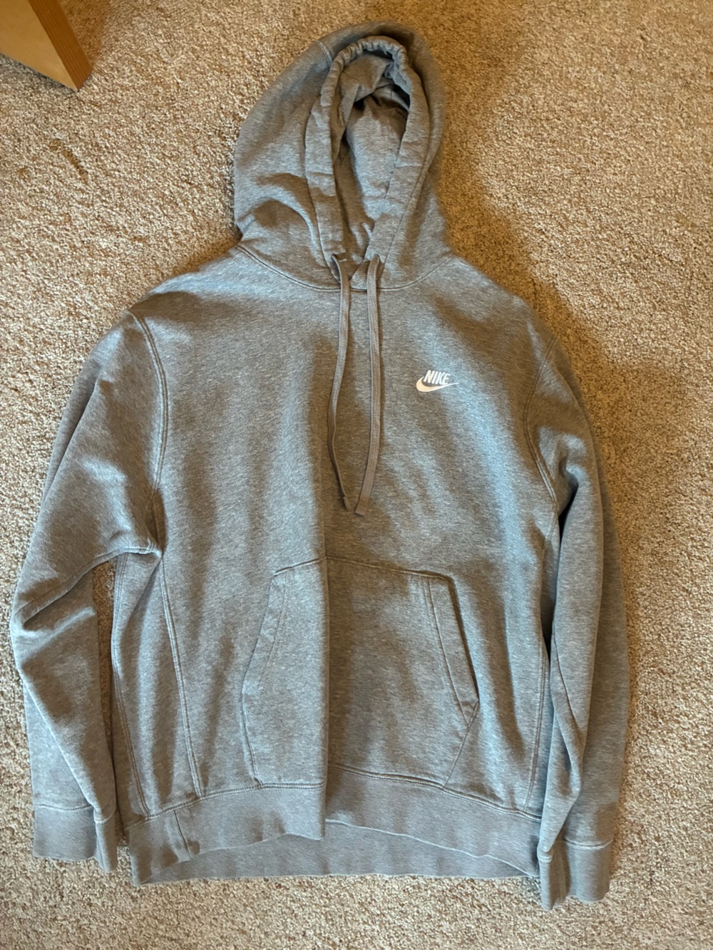 Nike Gray Pullover Hoodie with White Logo